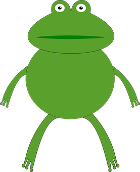 Green Cartoon Frog Illustration PNG