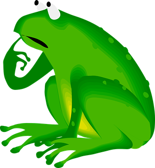 Green Cartoon Frog Illustration PNG