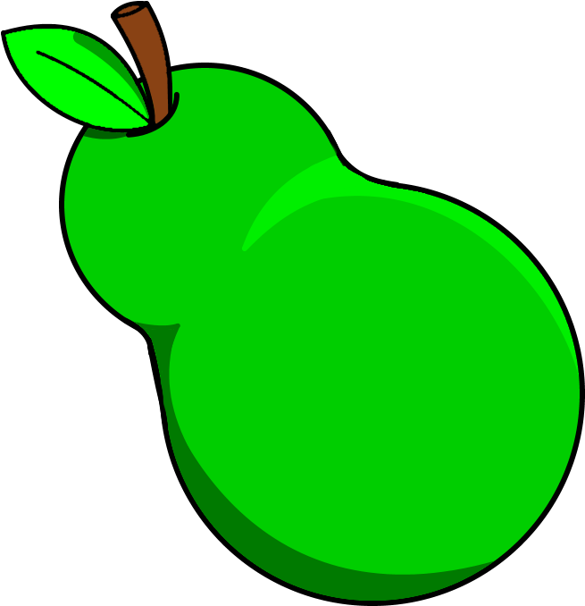 Green Cartoon Pear PNG