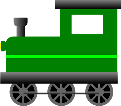 Green Cartoon Steam Train Vector PNG