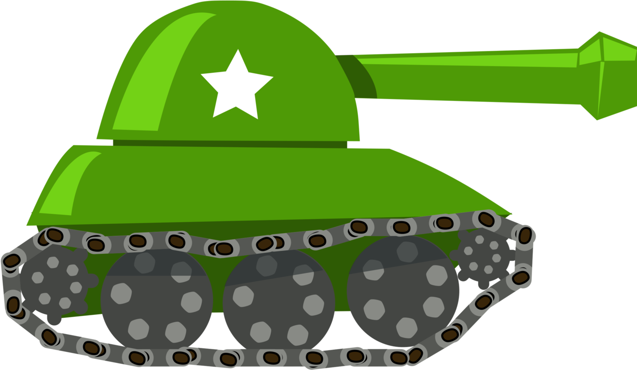 Green Cartoon Tank Illustration PNG