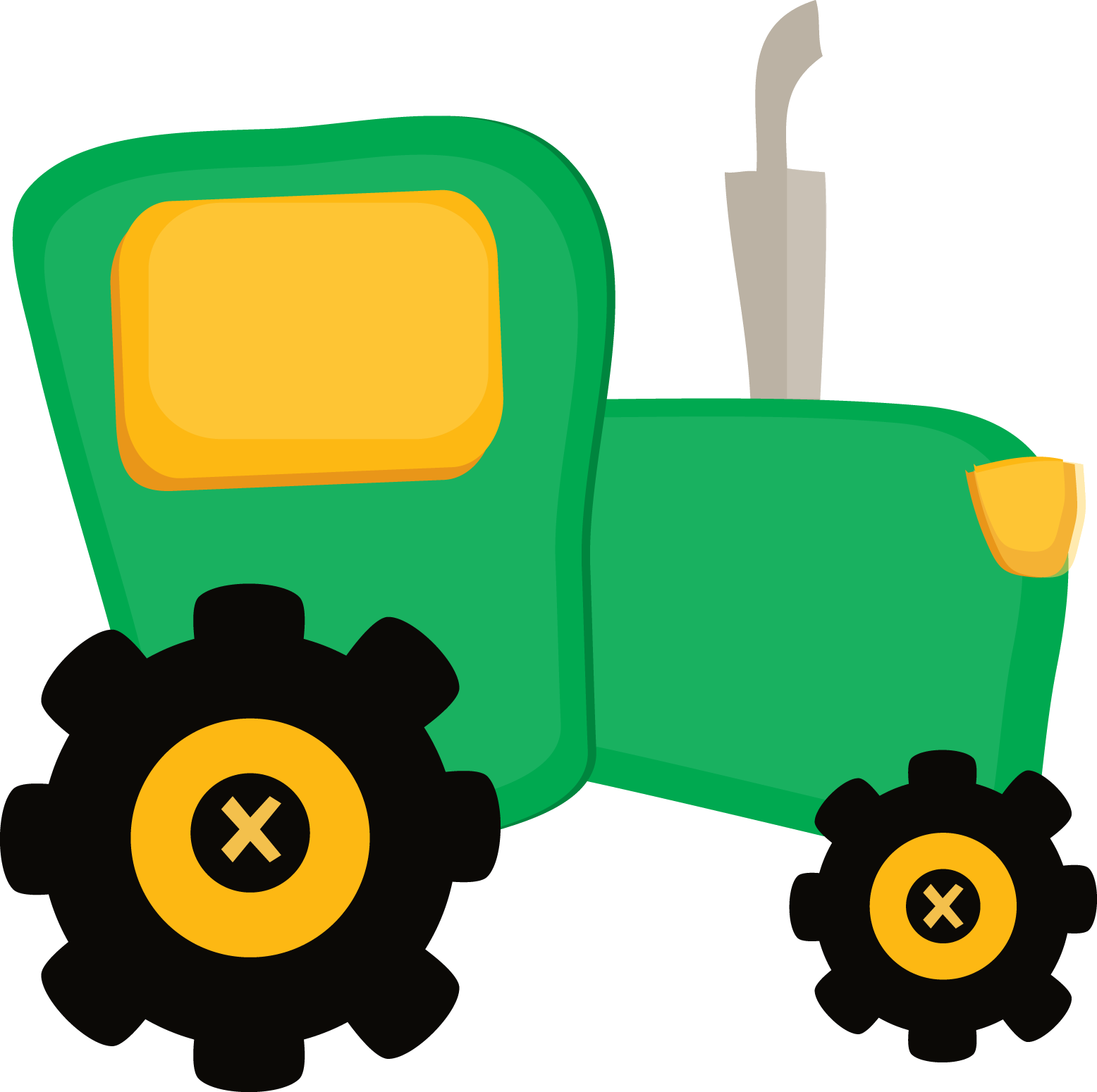 Green Cartoon Tractor PNG