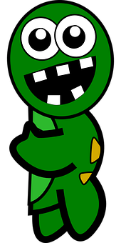 Green Cartoon Turtle Character PNG