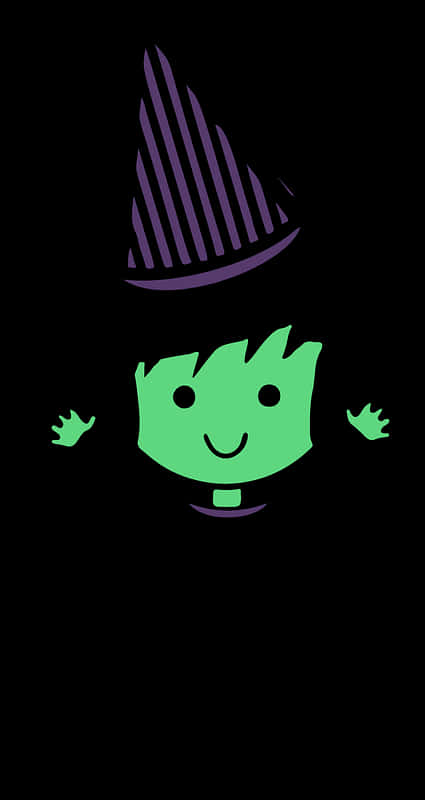 Green Cartoon Witch Graphic PNG
