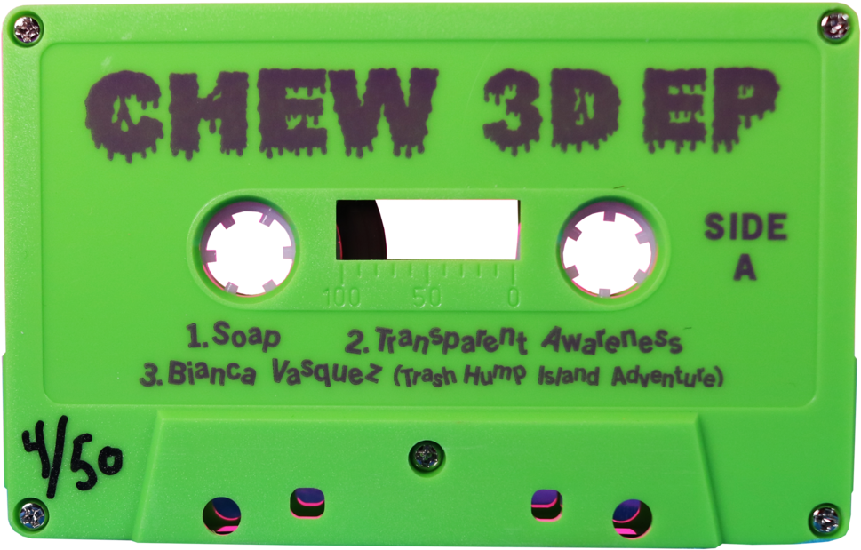 Green Cassette Tape Chew3 D E P PNG