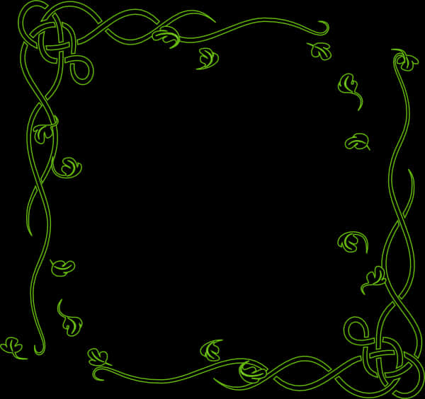 Green Celtic Knot Corner Border Vector PNG