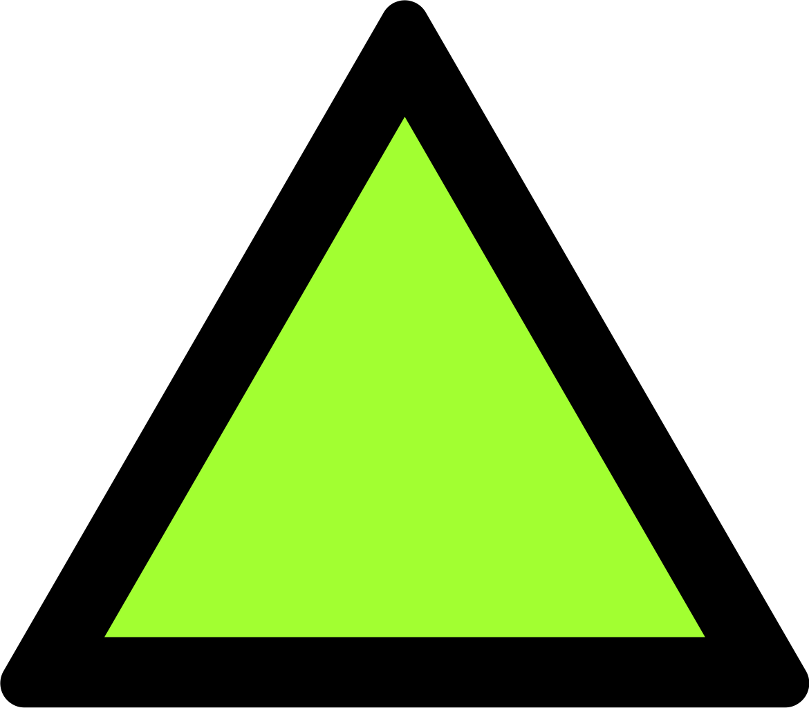 Green Centered Black Triangle Graphic PNG