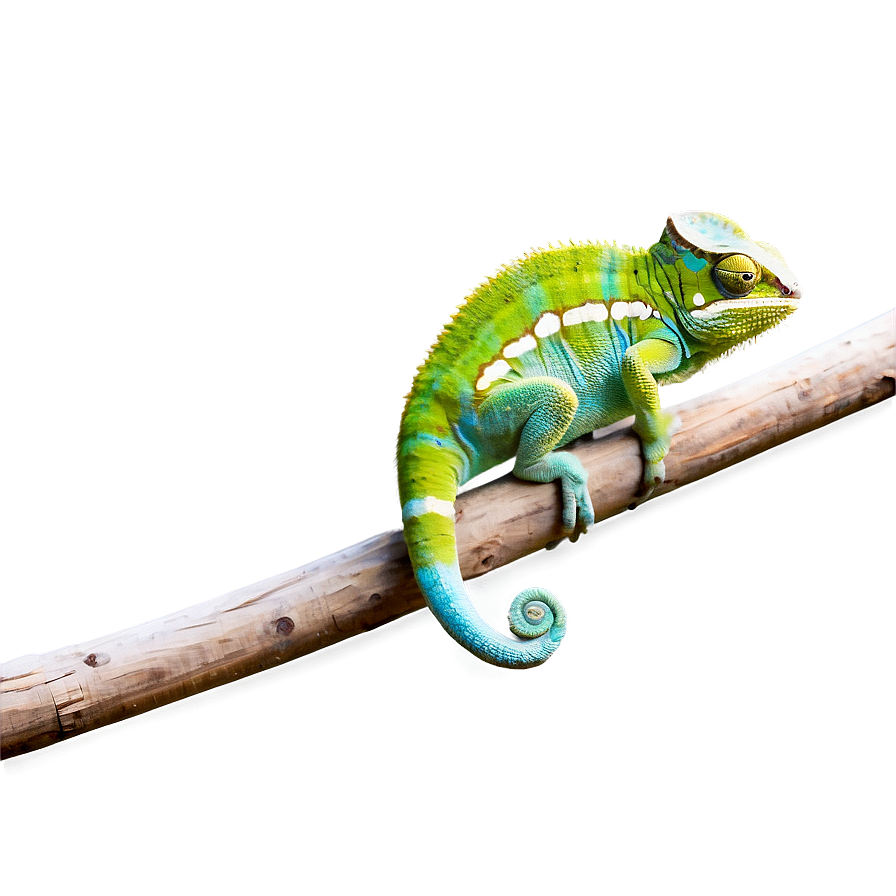 Green Chameleon On Branch Png 05062024 PNG