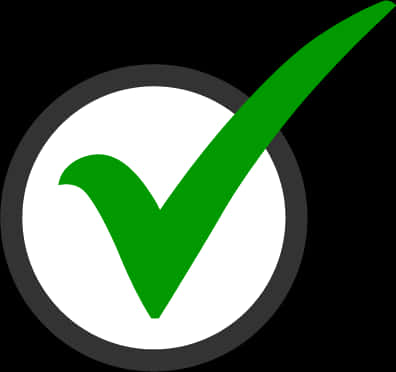 Green Check Mark Black Background PNG