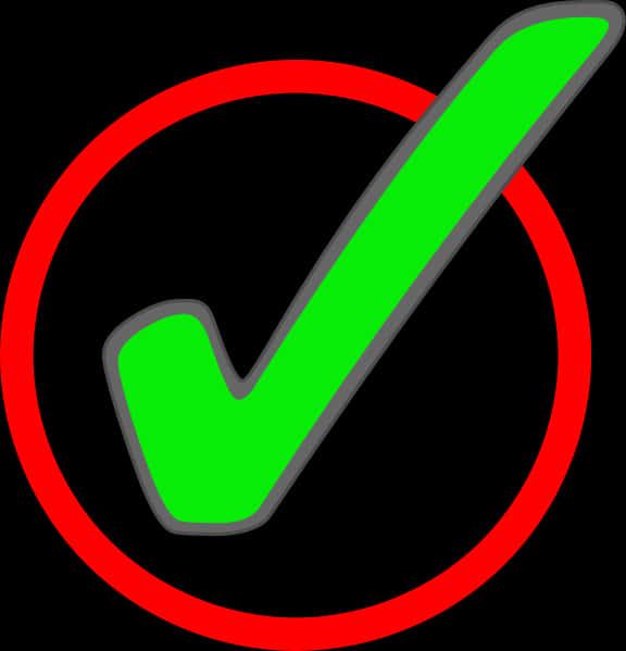 Green Check Mark Red Circle PNG