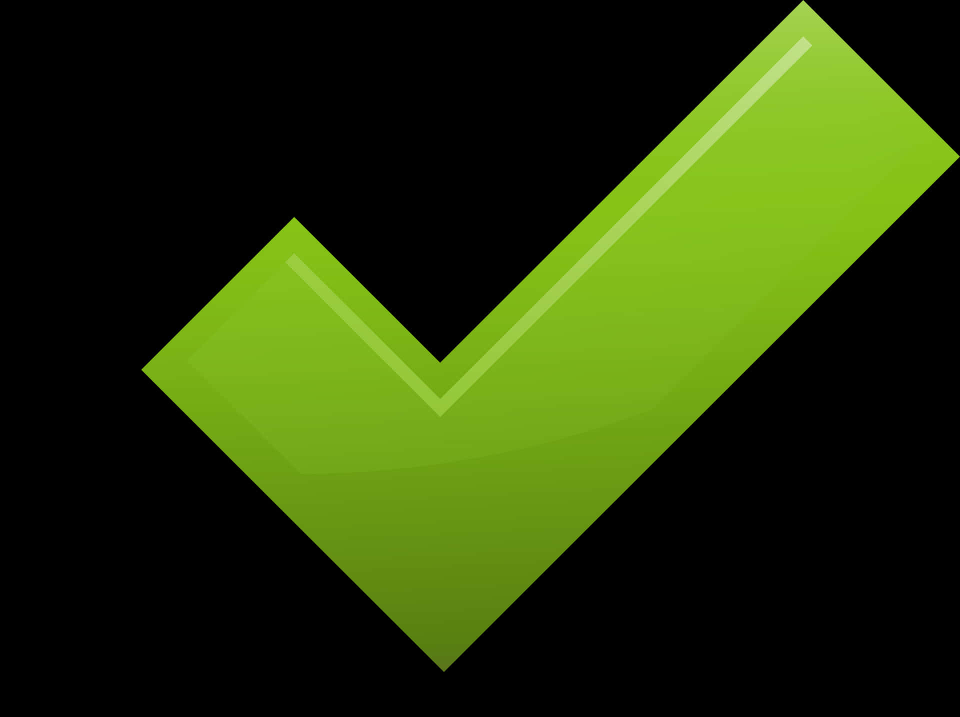 Green Check Markon Black Background PNG