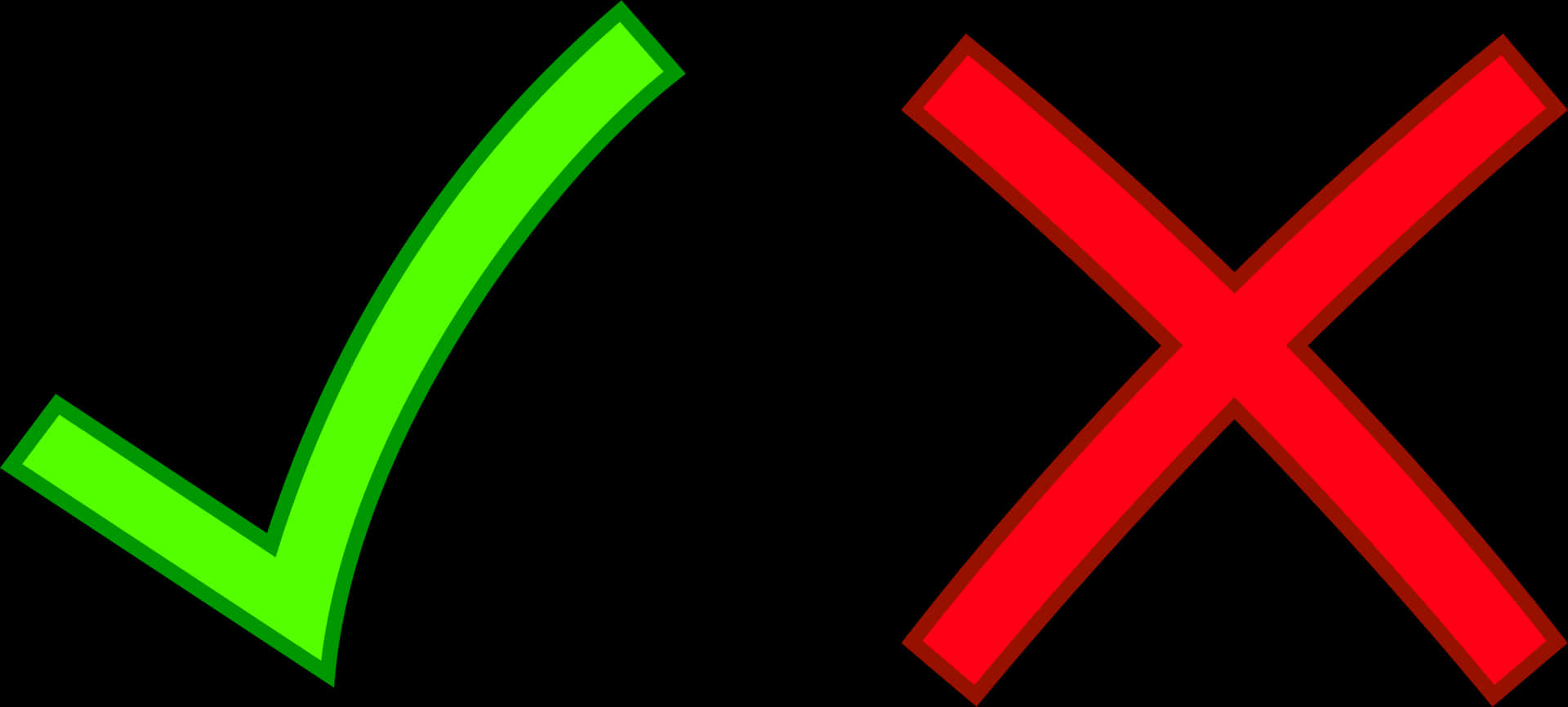 Green Check Red X Symbols PNG