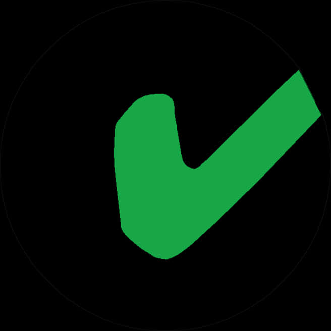 Green Checkmark Black Background PNG