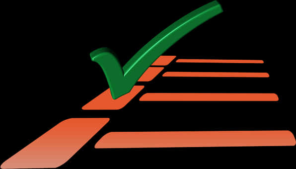 Green Checkmark Over Red Lines PNG