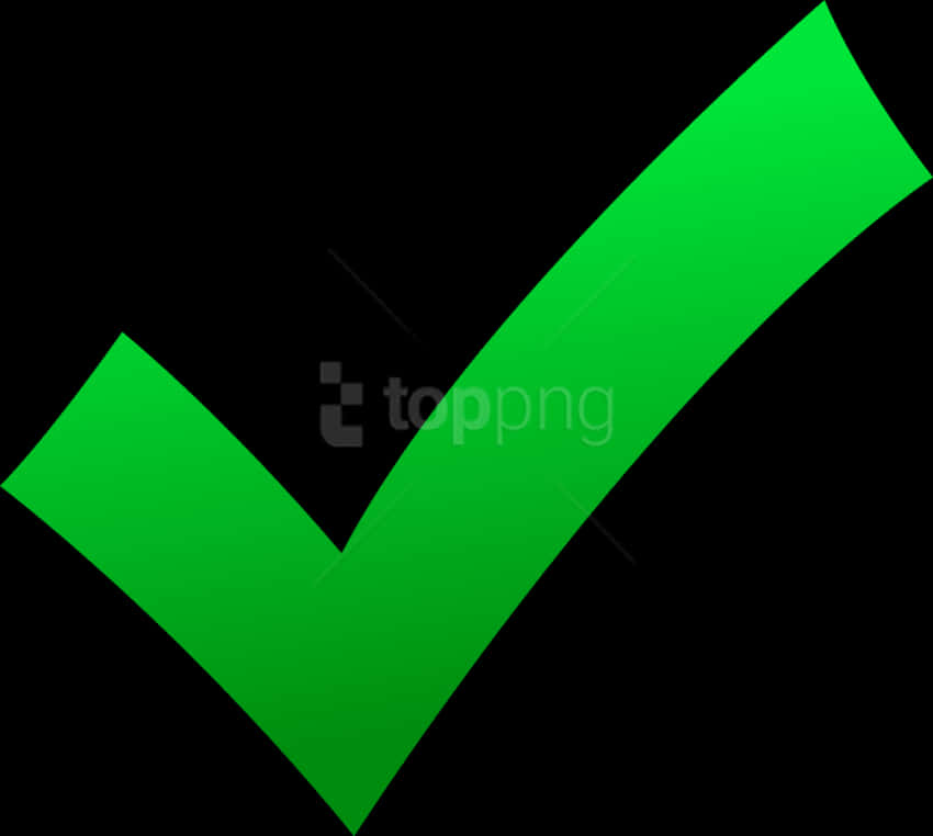 Green Checkmarkon Black Background PNG
