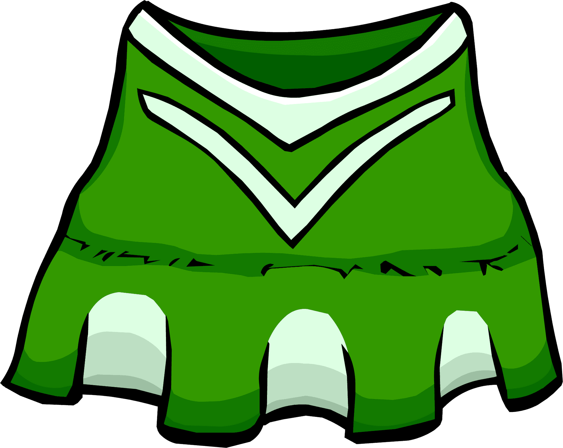 Green Cheerleader Skirt Illustration PNG