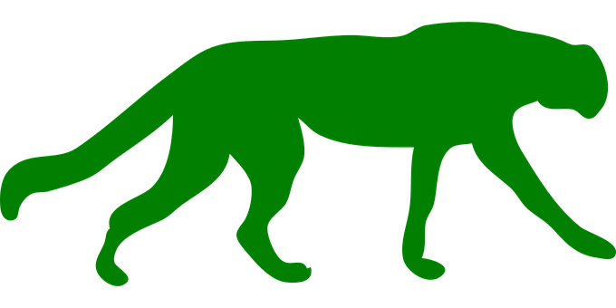 Green Cheetah Silhouette PNG