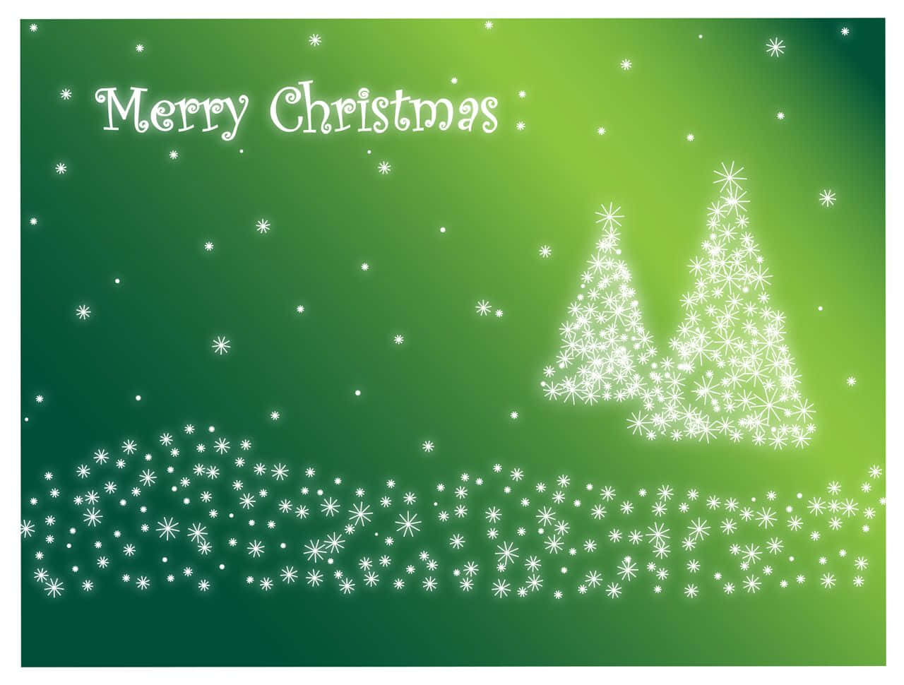 Julekortkort med træer og snefnug vektorillustration Wallpaper