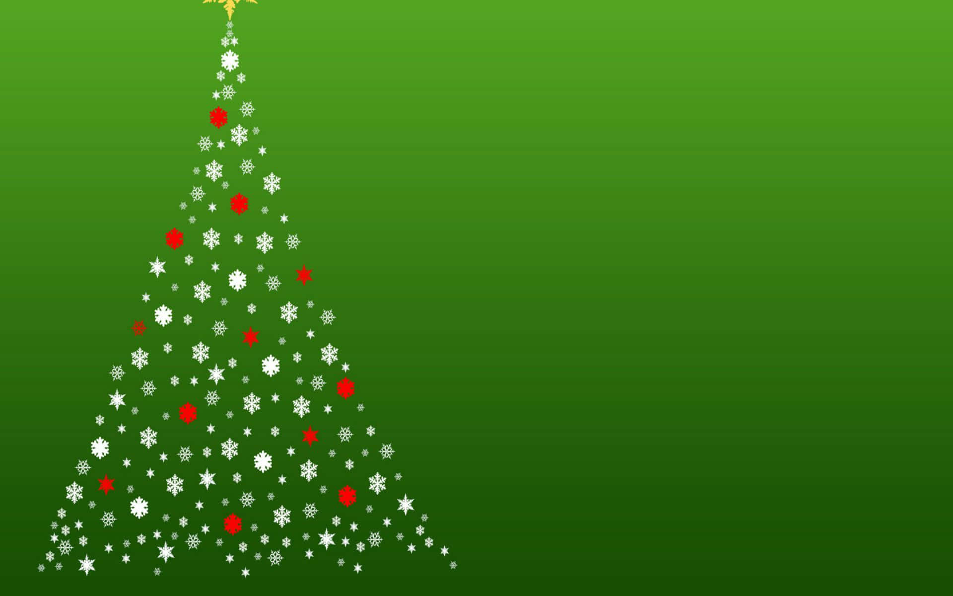 Christmas Tree On Green Background Wallpaper