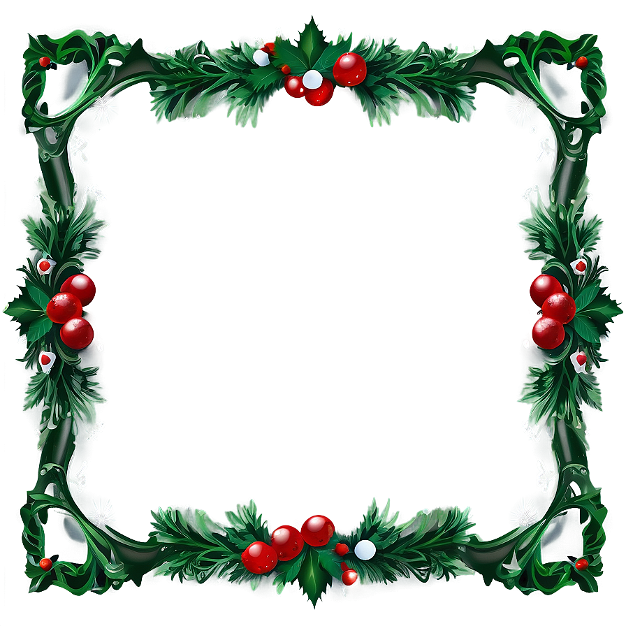 Green Christmas Frame Png 05252024 PNG
