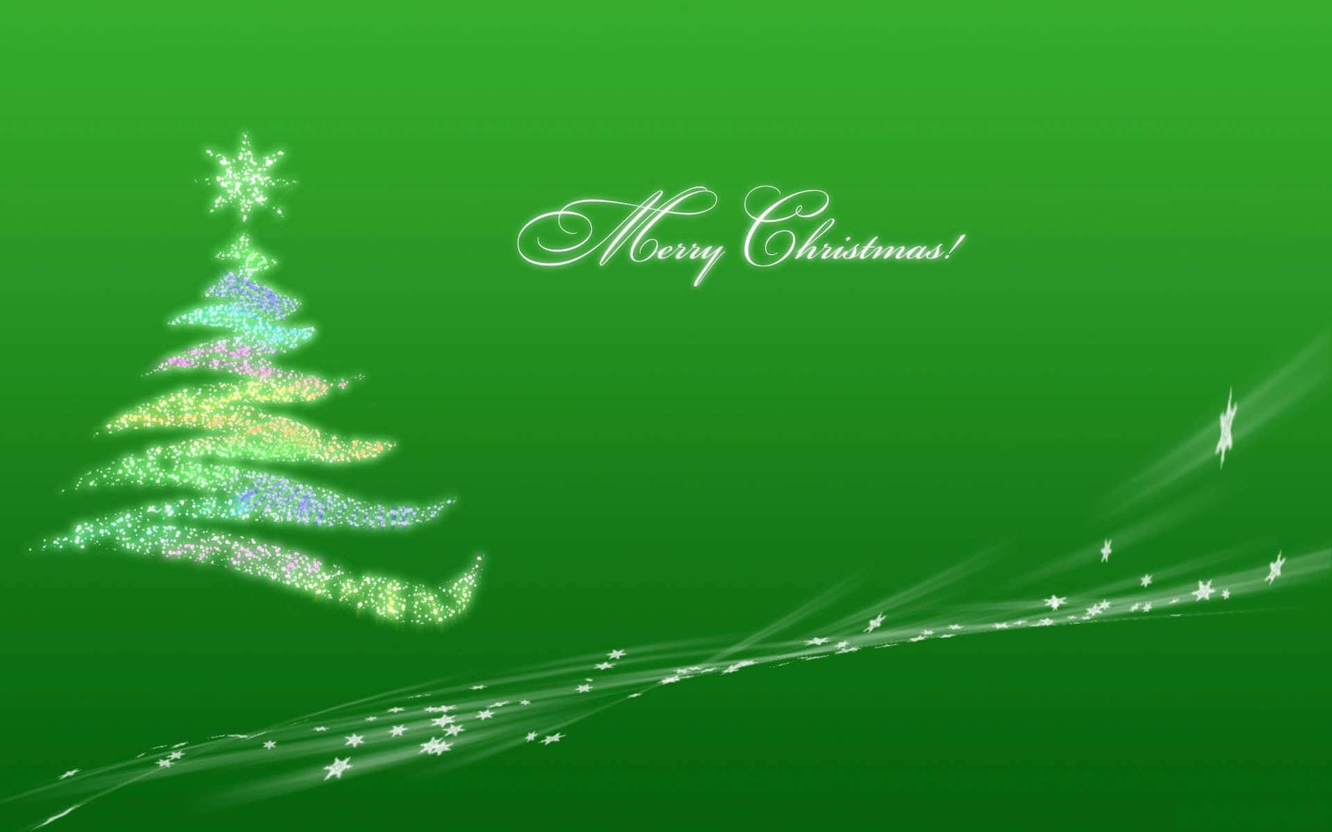 Glædelig jul tapet – grøn baggrund Wallpaper