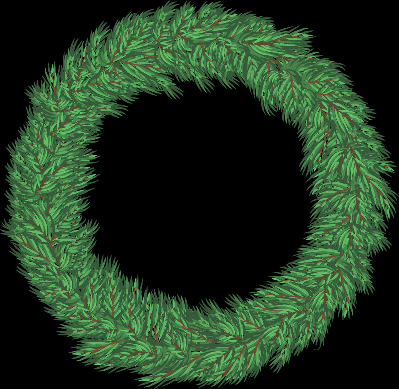Green Christmas Wreath Graphic PNG