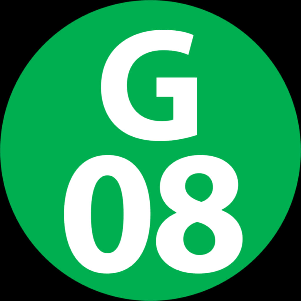 Green Circle G08 Sign PNG