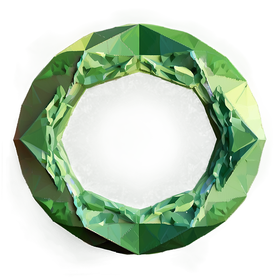 Green Circle In Low Poly Png 05252024 PNG