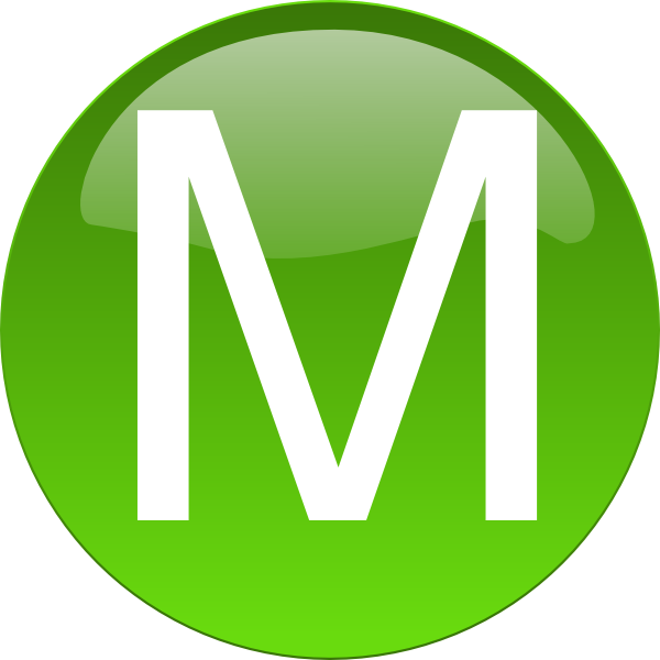 Green Circle Letter M Icon PNG