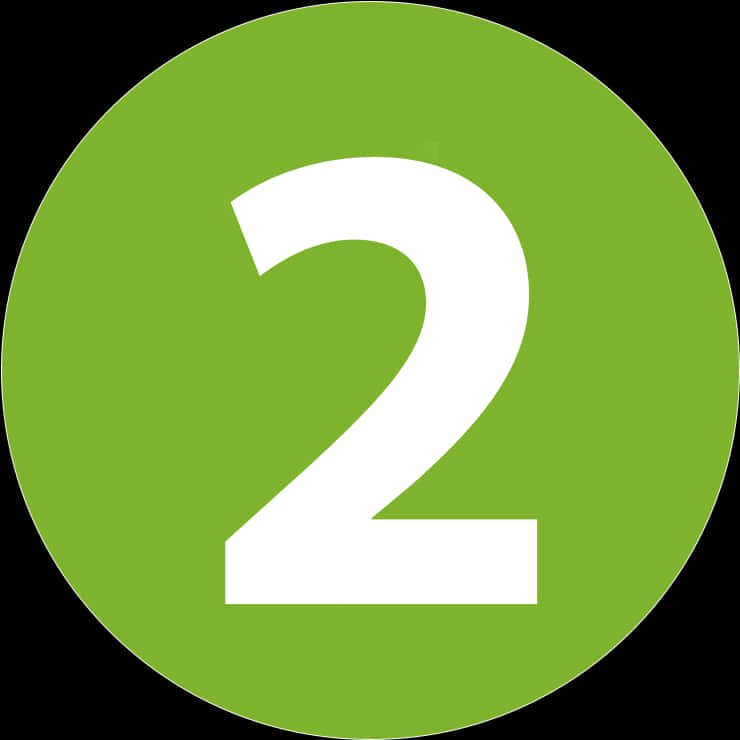 Green Circle Number2 PNG