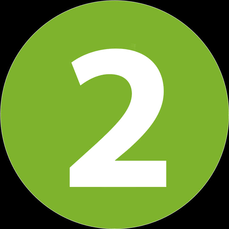 number 2 circle shape green