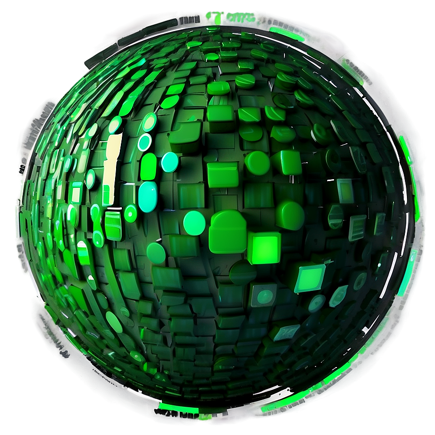 Green Circle With Glitch Effect Png Lpk PNG