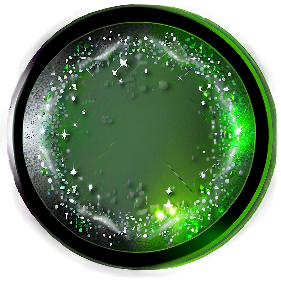 Green Circle With Sparkles Png 05252024 PNG