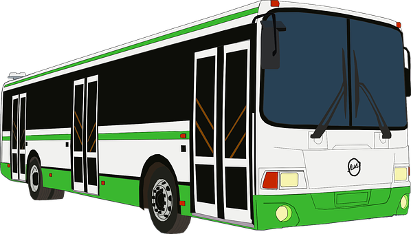 Green City Bus Illustration PNG