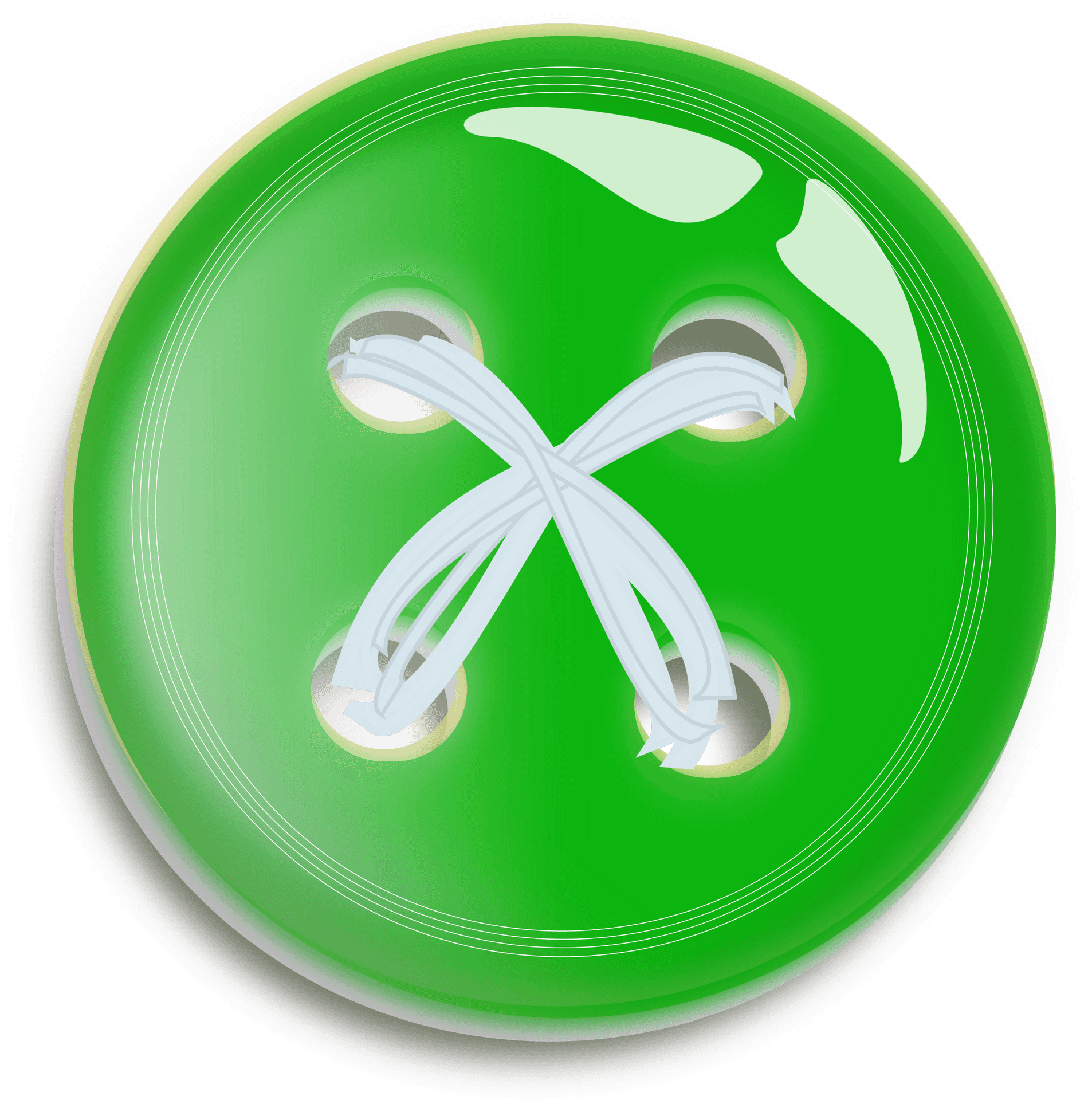 Green Clothing Button Threaded PNG