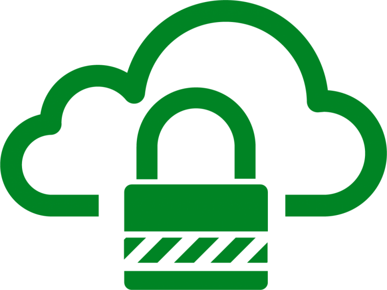 Green Cloud Security Icon PNG