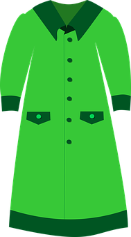 Green Coat Vector Illustration PNG