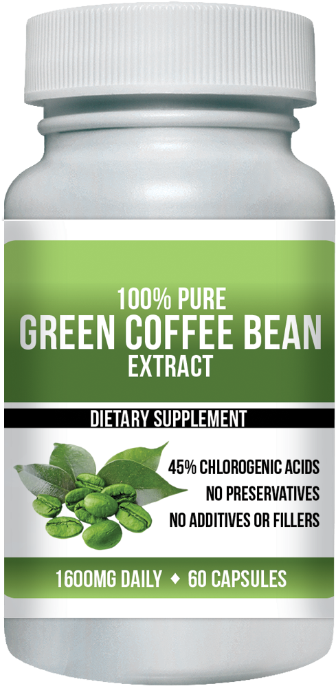 Green Coffee Bean Extract Supplement Bottle PNG
