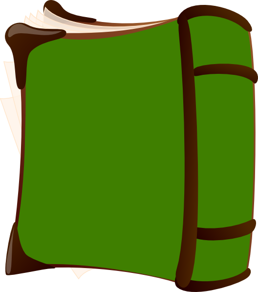 Green Covered Old Book Cartoon PNG