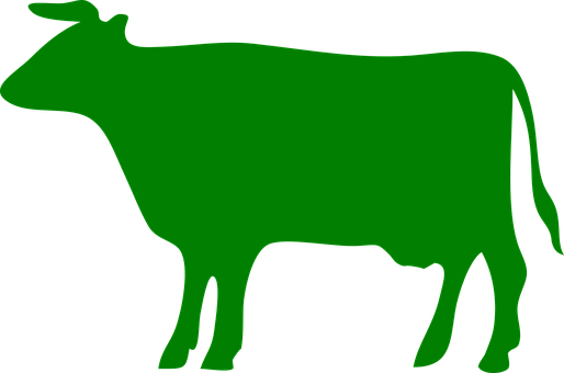 Green Cow Silhouette PNG