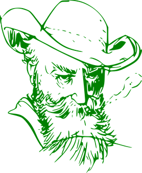 Green Cowboy Silhouette PNG