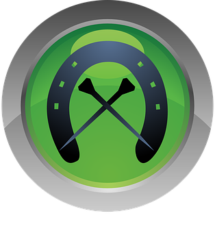 Green Crossed Paddles Icon PNG