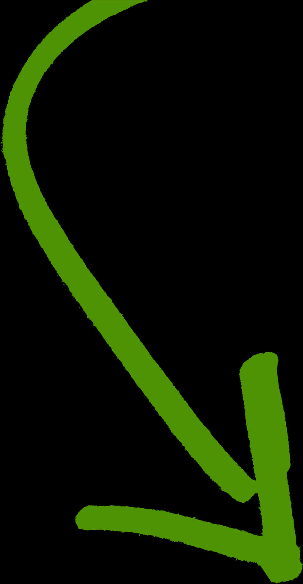 Green Curved Arrow PNG