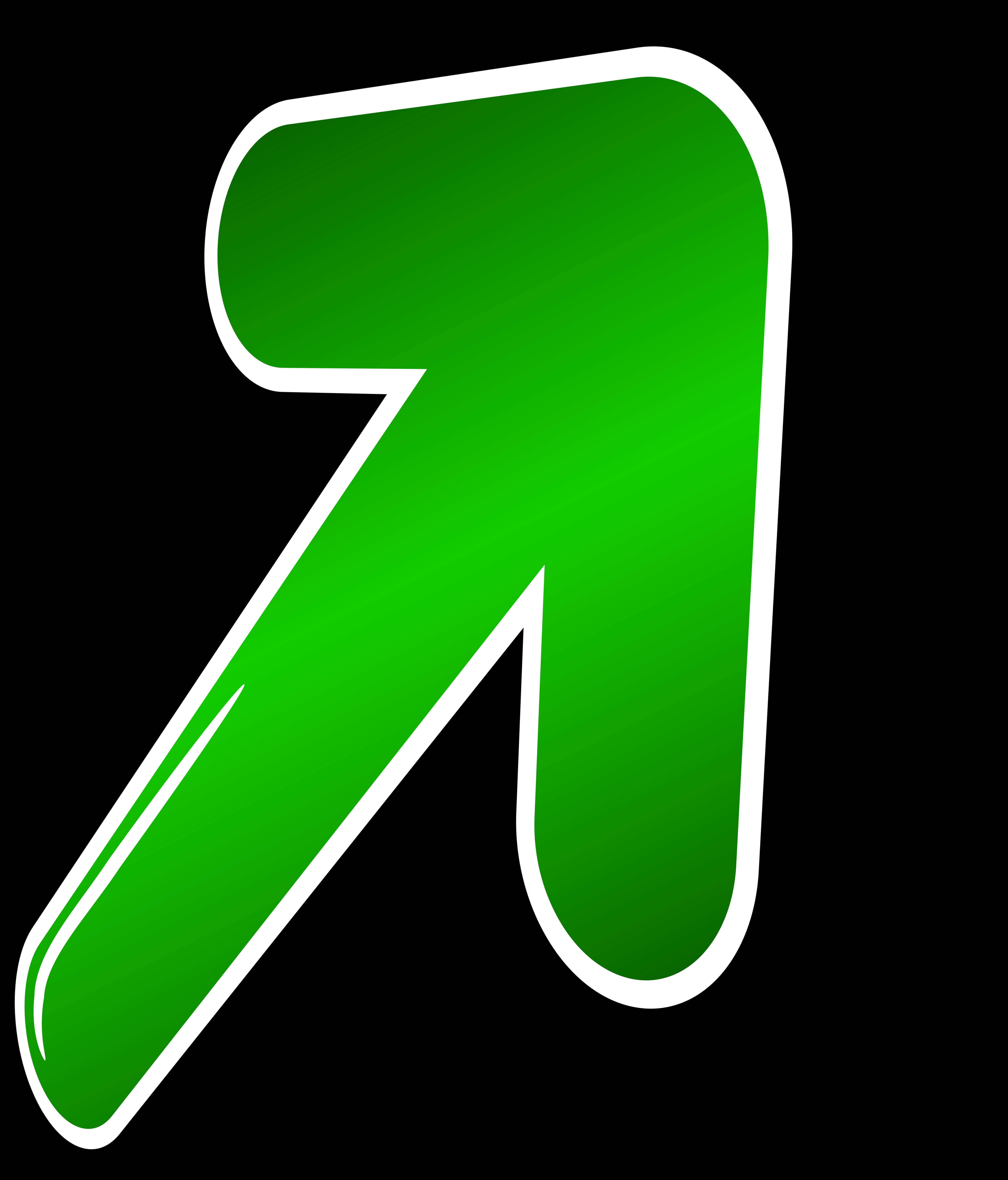 Green Curved Arrow Graphic PNG