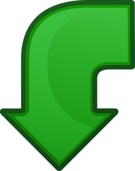 Green Curved Arrow Icon PNG