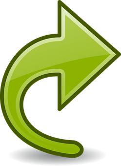 Green Curved Arrow Icon PNG