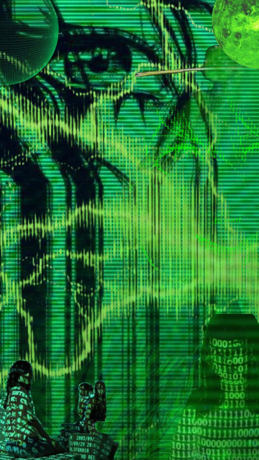 Green Cyber Y2 K Aesthetic Abstract Wallpaper