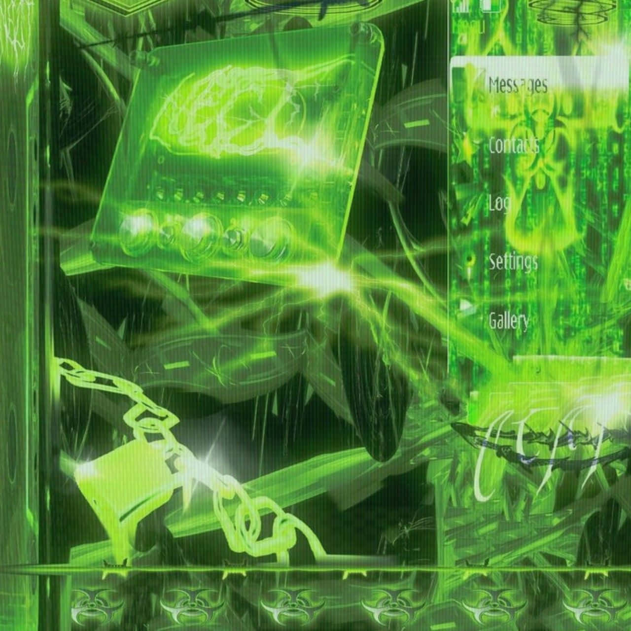 Green Cyber Y2 K Aesthetic Phone Wallpaper