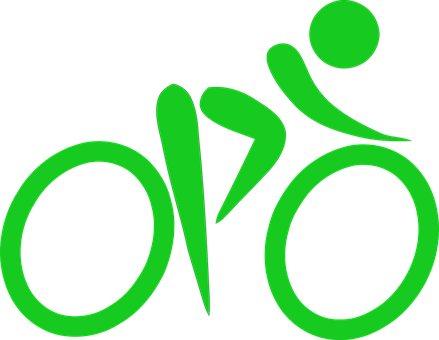 Green Cyclist Icon PNG
