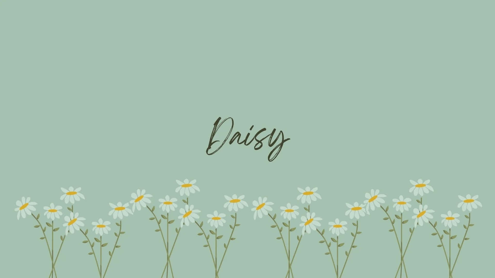 Green Daisy Aesthetic Background Wallpaper